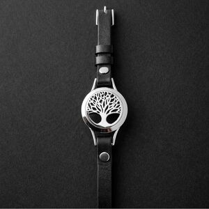 NEW Tree of Life Aromatherapy Diffuser Bracelet – Black Leather Minimalist Boho